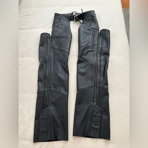 Men Harley Davidson Black Leather Chaps